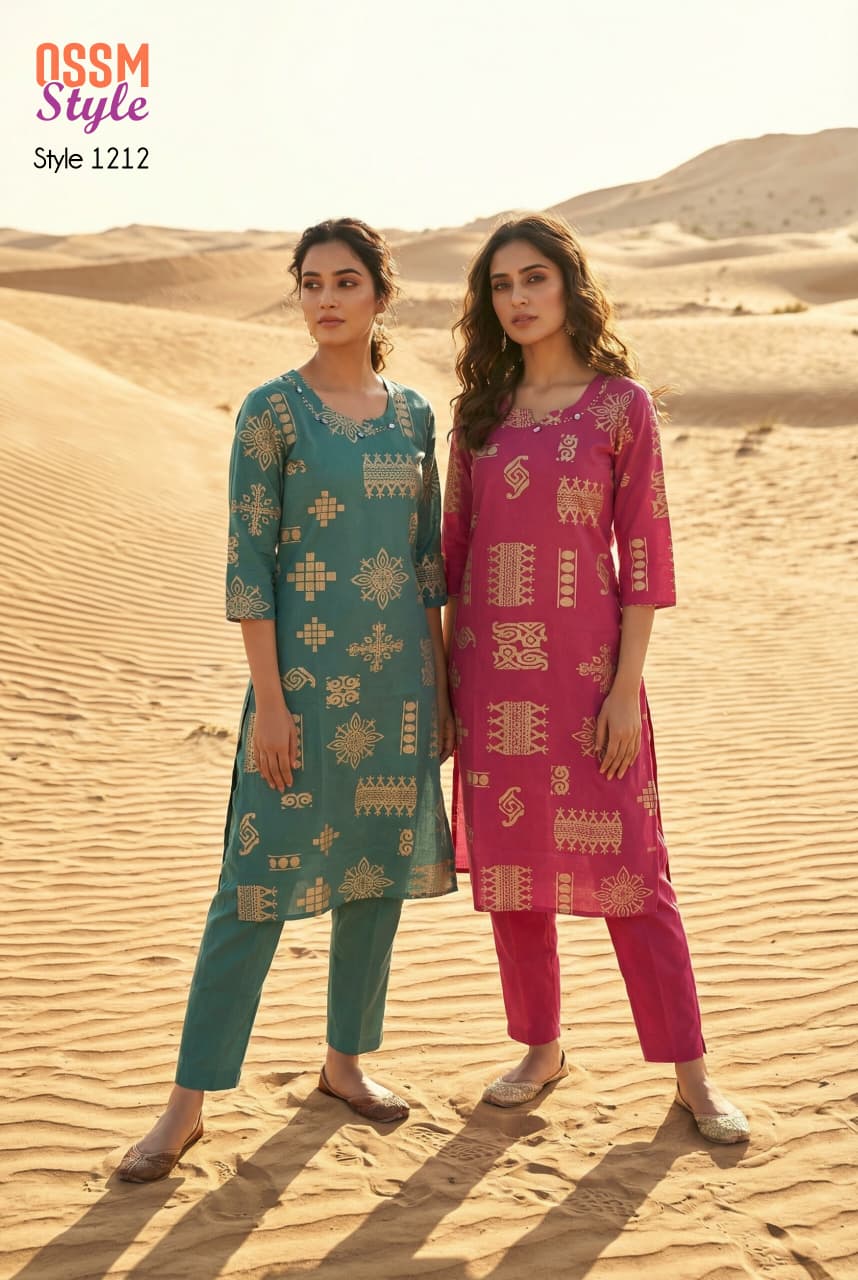 Style No 1212 Ossm Cotton Co Ord Set Wholesale Price