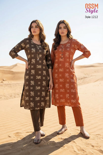 Style No 1212 Ossm Cotton Co Ord Set Wholesale Price