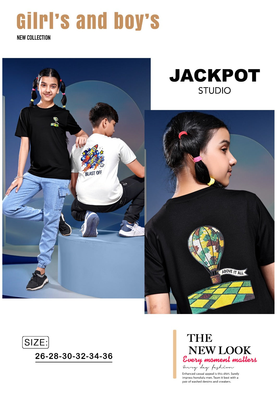 Style No 1213-1220 Jackpot Studio Imported Unisex Kids Tshirt Exporter