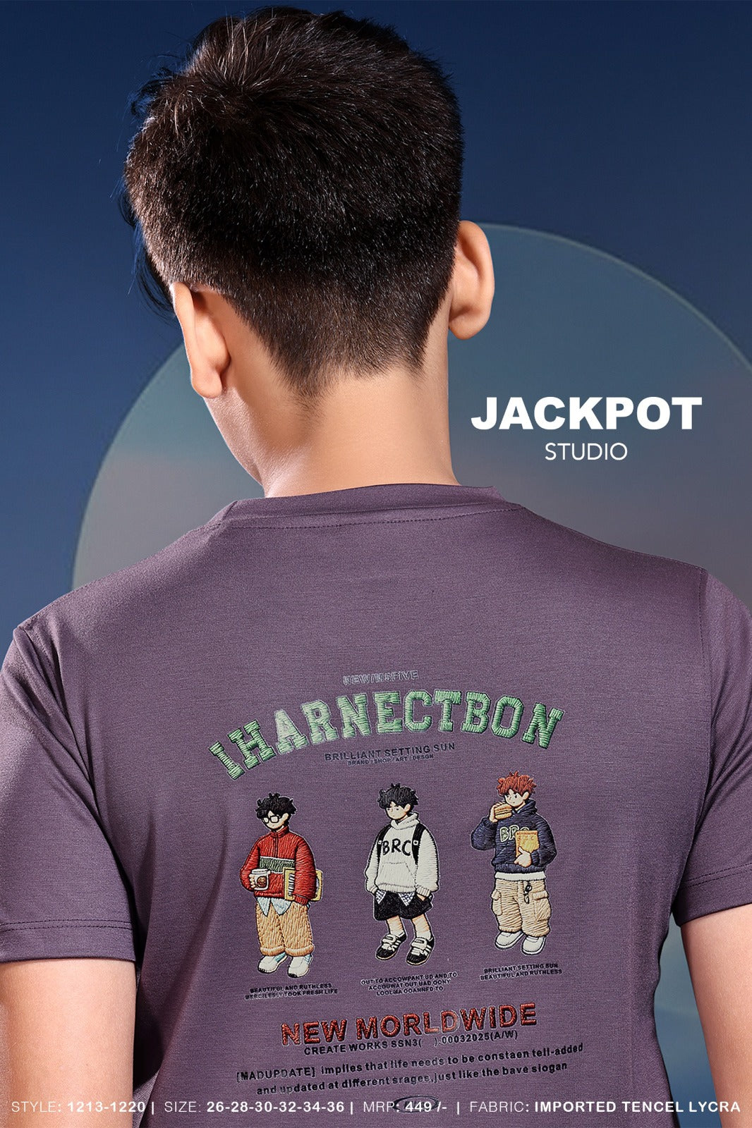 Style No 1213-1220 Jackpot Studio Imported Unisex Kids Tshirt Exporter