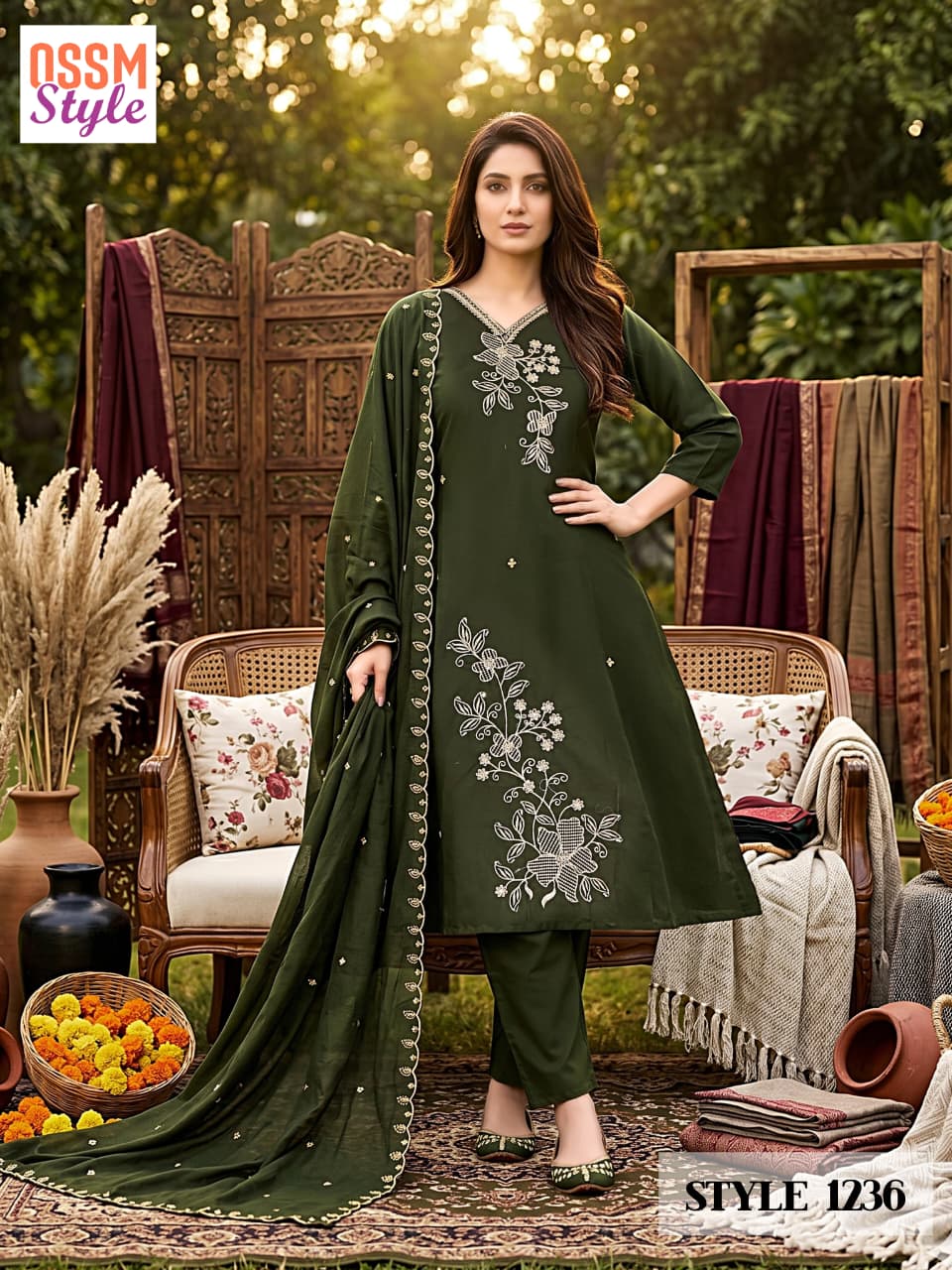 Style No 1233 To 1236 Ossm Dhabu Cotton Readymade Pant Style Suits Wholesaler Ahmedabad