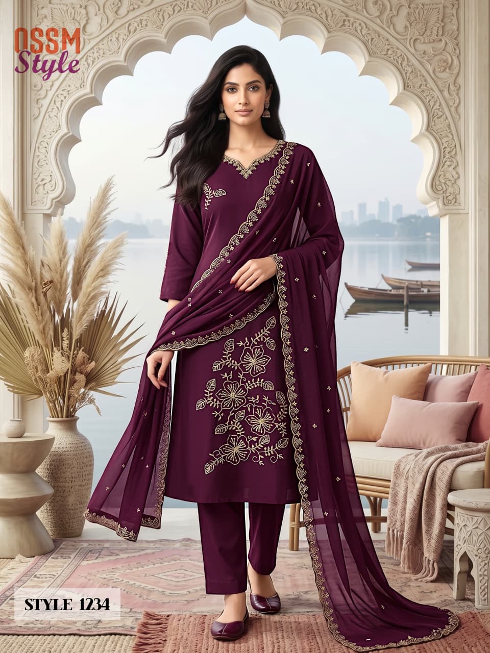 Style No 1233 To 1236 Ossm Dhabu Cotton Readymade Pant Style Suits Wholesaler Ahmedabad