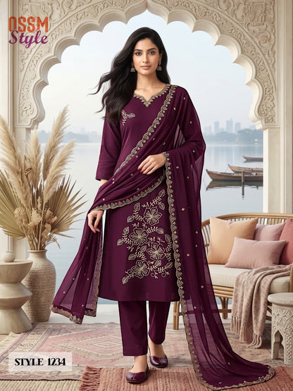 Style No 1233 To 1236 Ossm Dhabu Cotton Readymade Pant Style Suits Wholesaler Ahmedabad