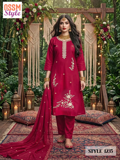 Style No 1233 To 1236 Ossm Dhabu Cotton Readymade Pant Style Suits Wholesaler Ahmedabad