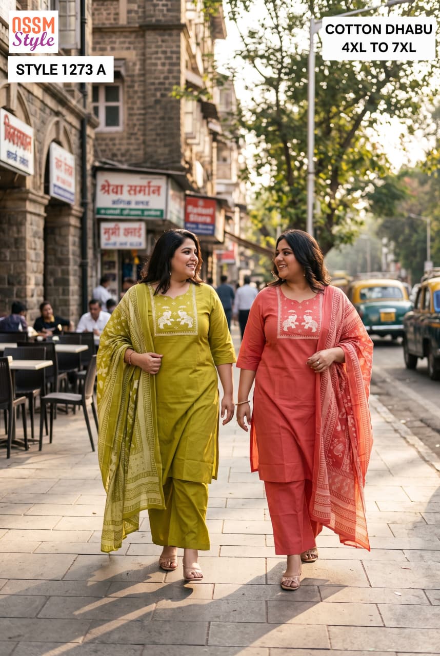 Style No 1273 Ossm Readymade Cotton Pant Suits Supplier Ahmedabad