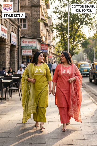 Style No 1273 Ossm Readymade Cotton Pant Suits Supplier Ahmedabad