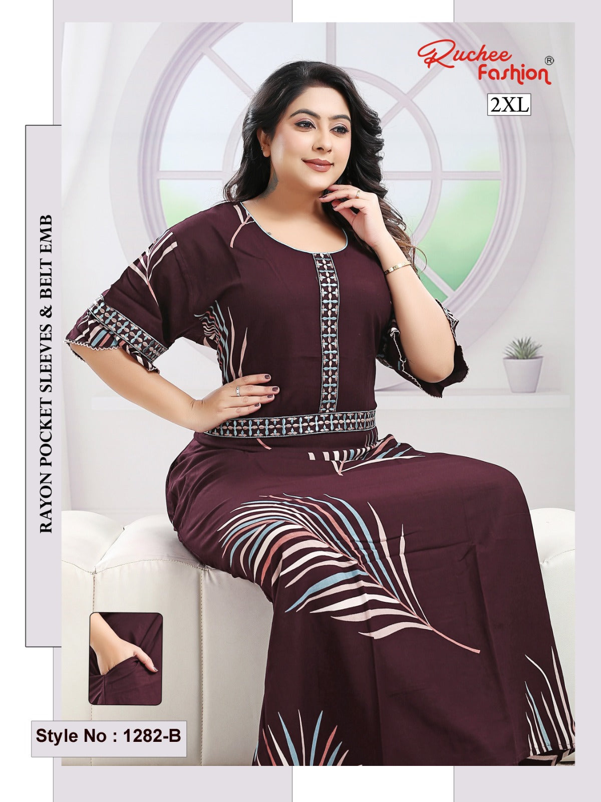 Style No 1276-1288 Ruchee Fashion Rayon Night Gowns Exporter