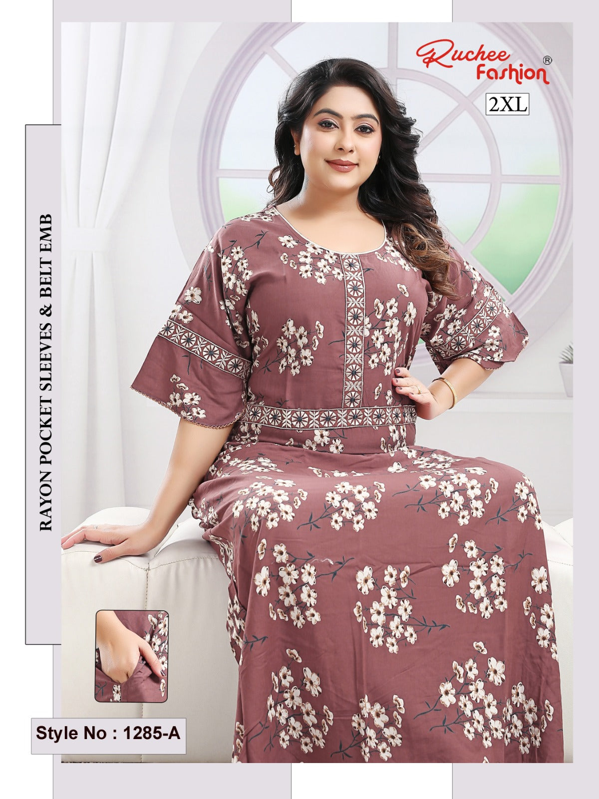Style No 1276-1288 Ruchee Fashion Rayon Night Gowns Exporter