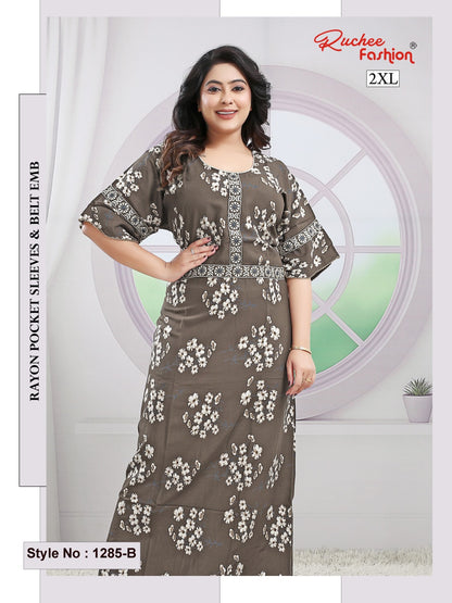 Style No 1276-1288 Ruchee Fashion Rayon Night Gowns Exporter