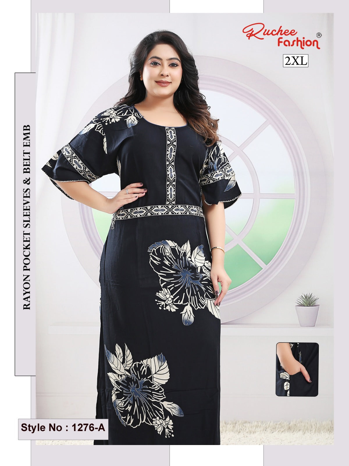 Style No 1276-1288 Ruchee Fashion Rayon Night Gowns Exporter