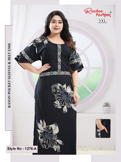 Style No 1276-1288 Ruchee Fashion Rayon Night Gowns Exporter