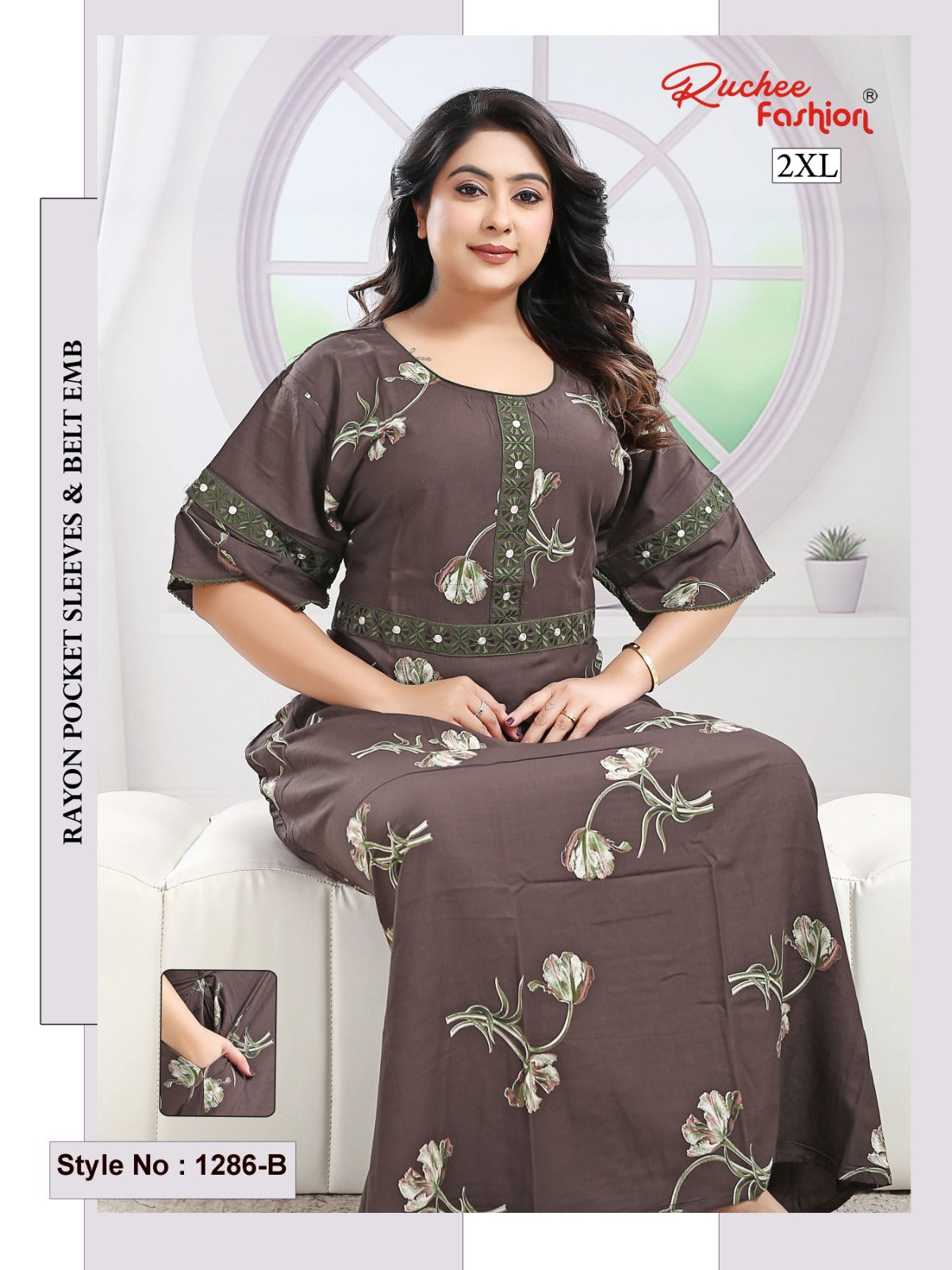 Style No 1276-1288 Ruchee Fashion Rayon Night Gowns Exporter