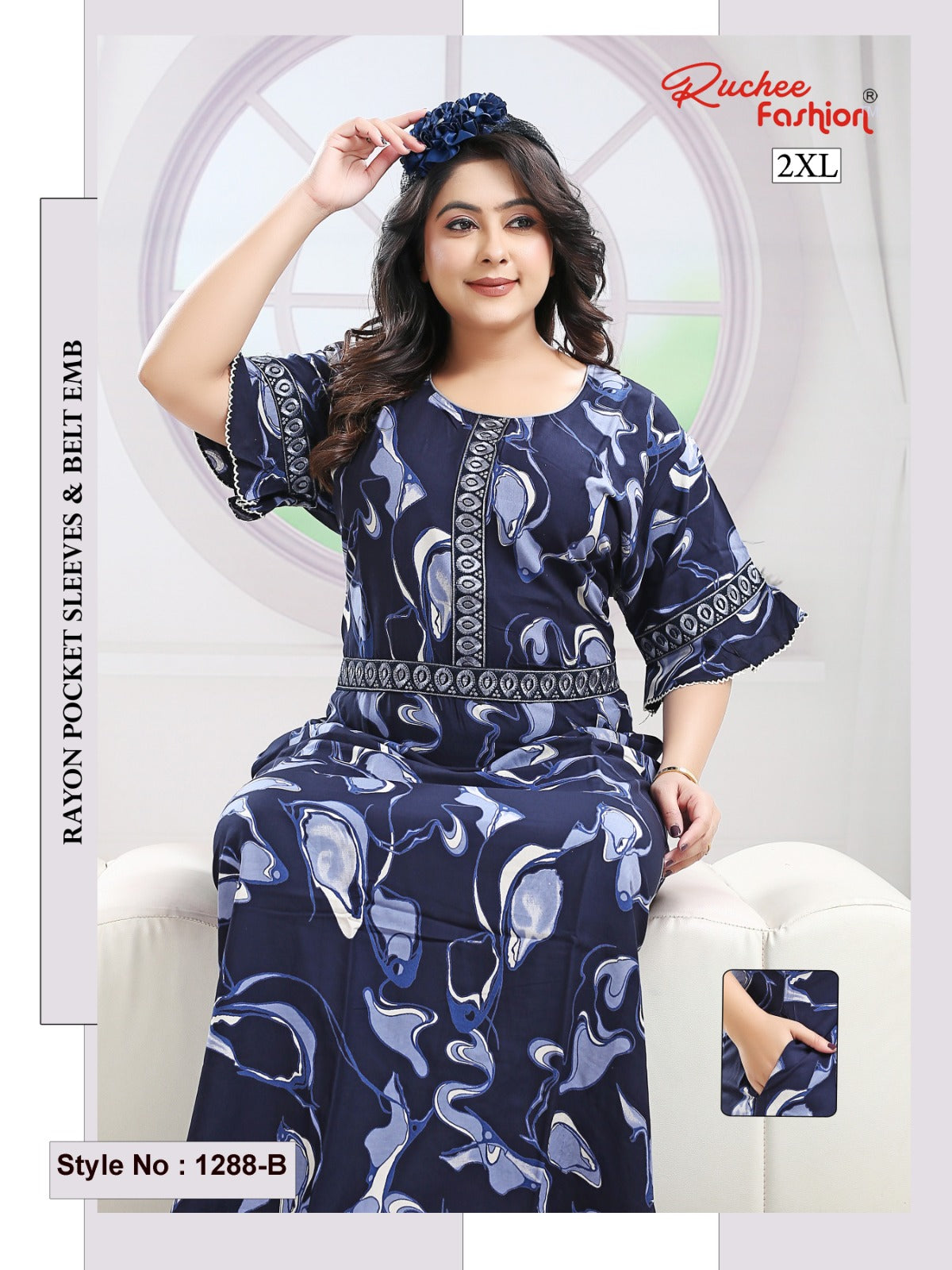 Style No 1276-1288 Ruchee Fashion Rayon Night Gowns Exporter
