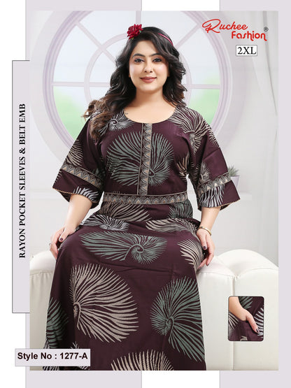 Style No 1276-1288 Ruchee Fashion Rayon Night Gowns Exporter