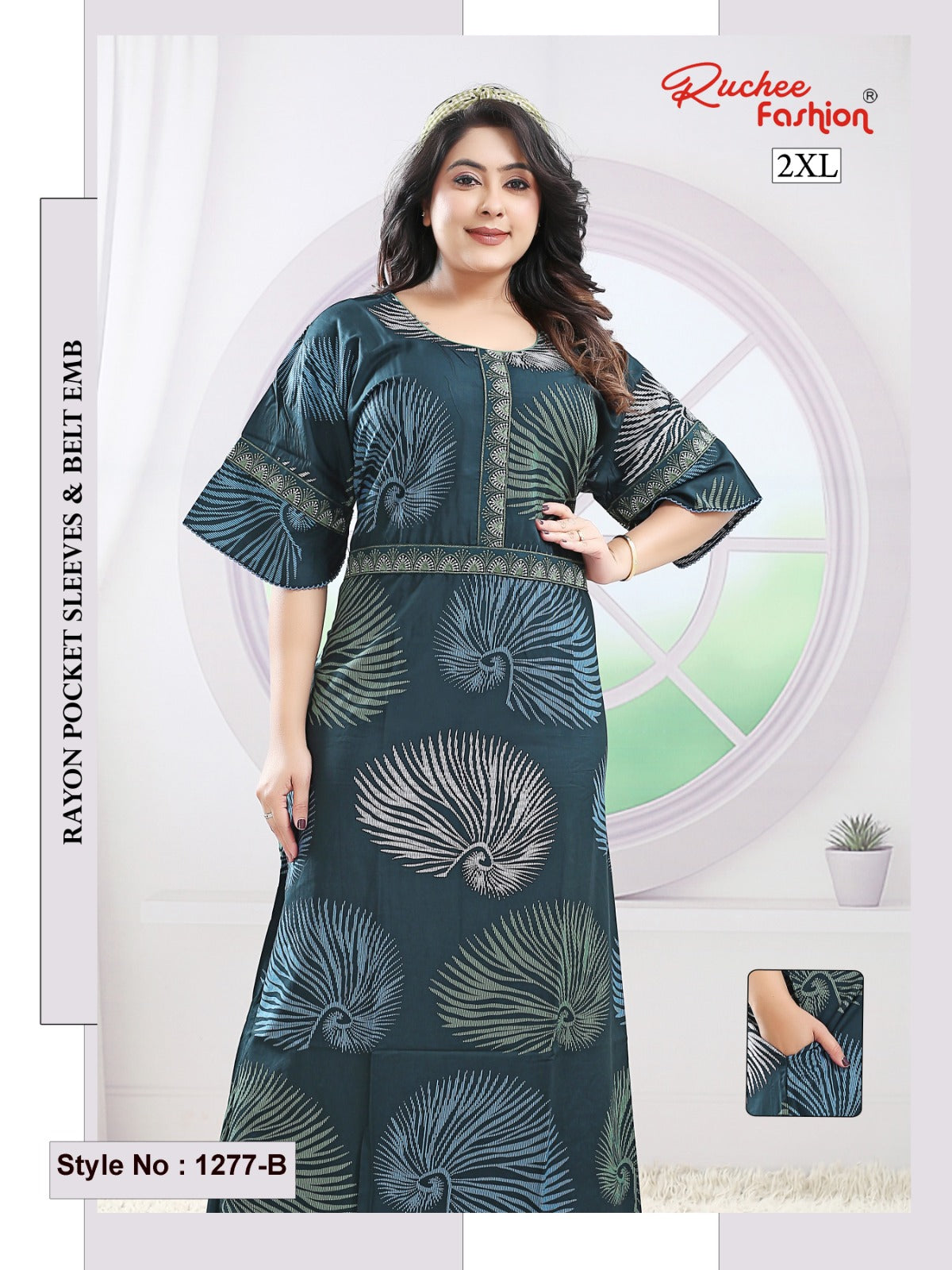 Style No 1276-1288 Ruchee Fashion Rayon Night Gowns Exporter