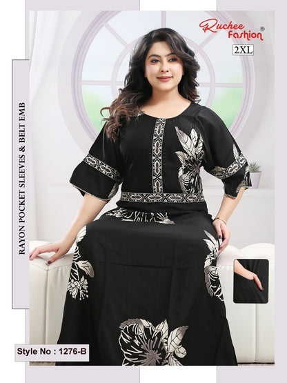 Style No 1276-1288 Ruchee Fashion Rayon Night Gowns Exporter