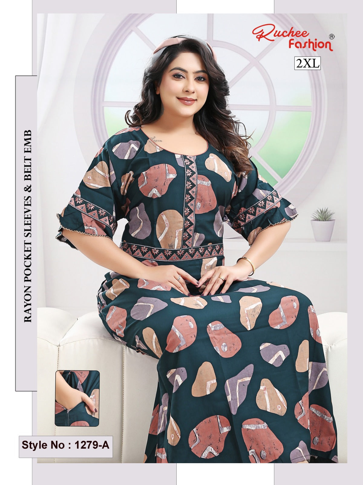 Style No 1276-1288 Ruchee Fashion Rayon Night Gowns Exporter