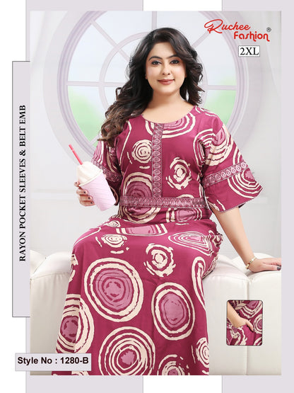 Style No 1276-1288 Ruchee Fashion Rayon Night Gowns Exporter