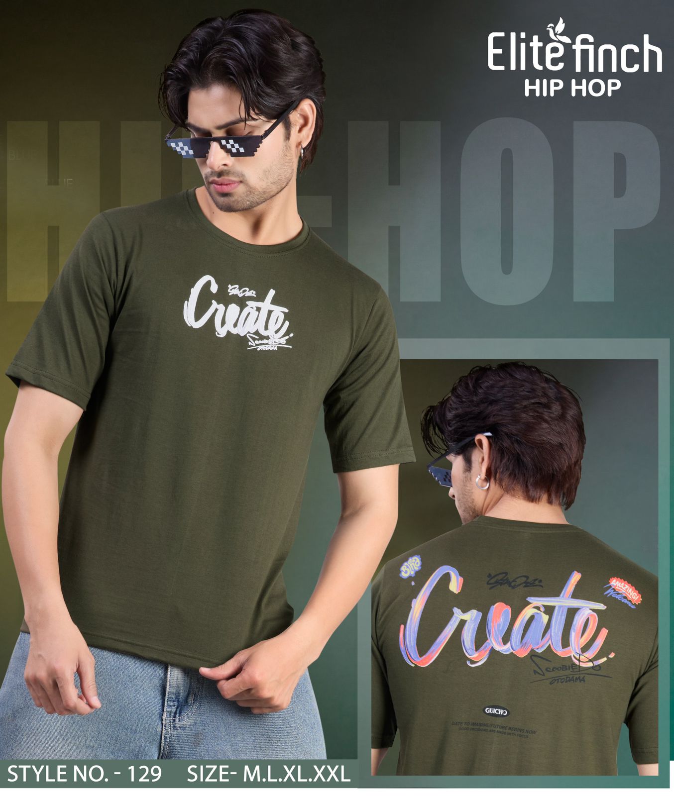 Style No 129 Elite Finch Biowash Mens Tshirts Wholesale Price