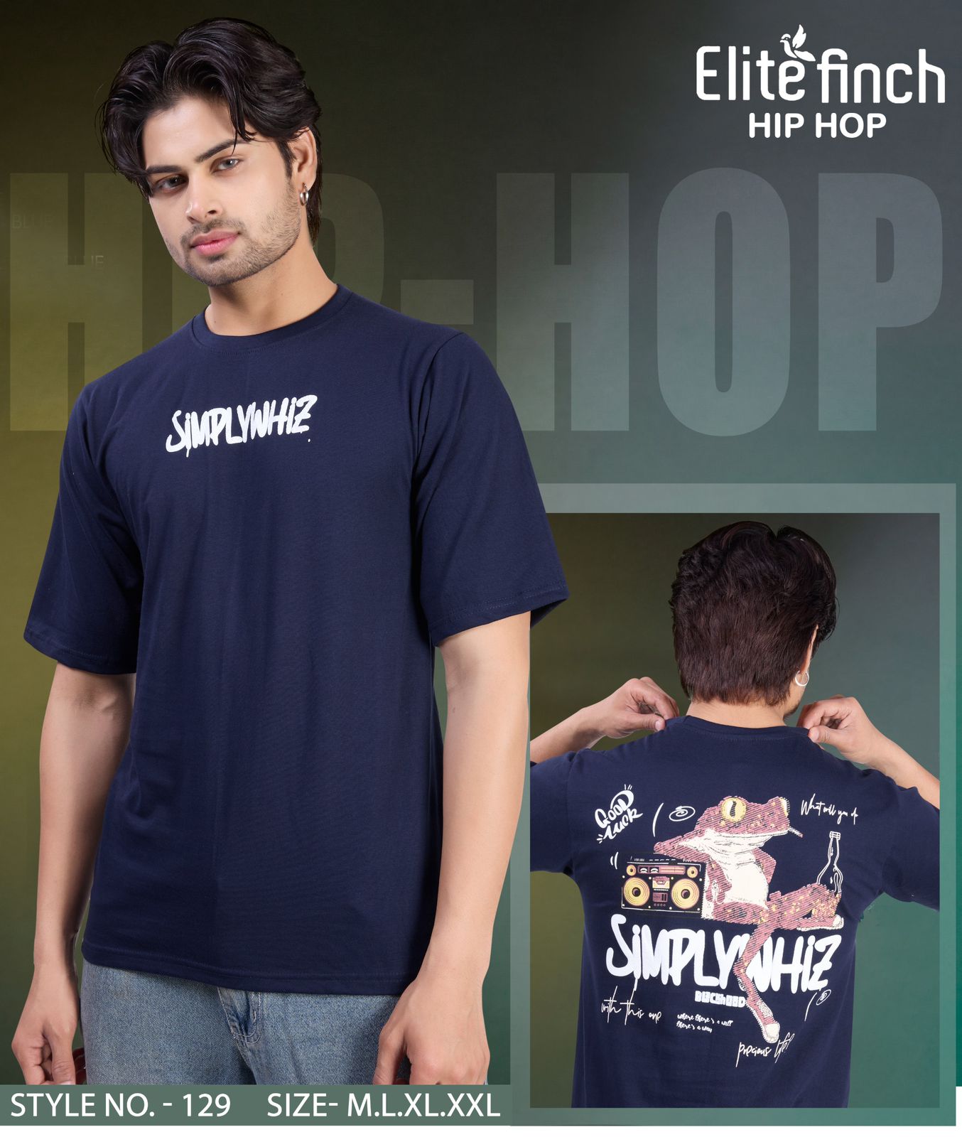 Style No 129 Elite Finch Biowash Mens Tshirts Wholesale Price