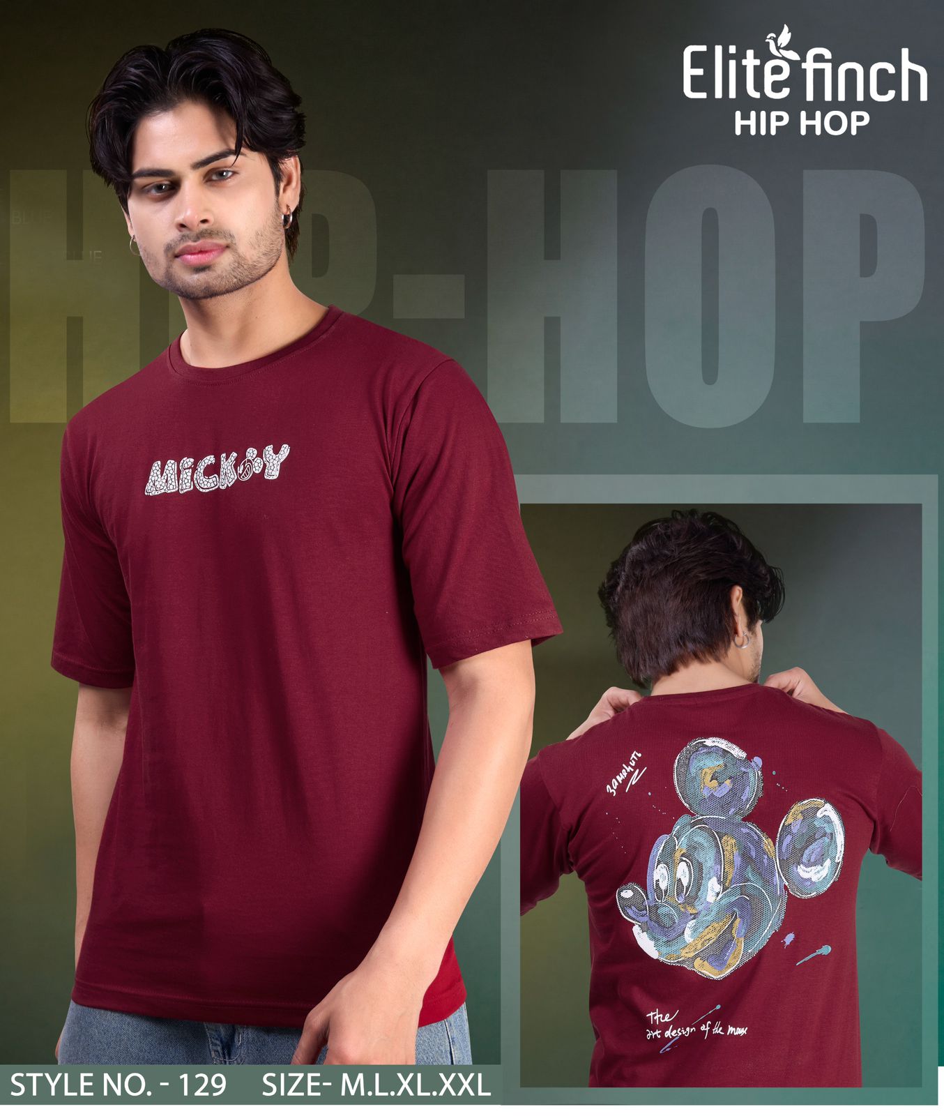 Style No 129 Elite Finch Biowash Mens Tshirts Wholesale Price
