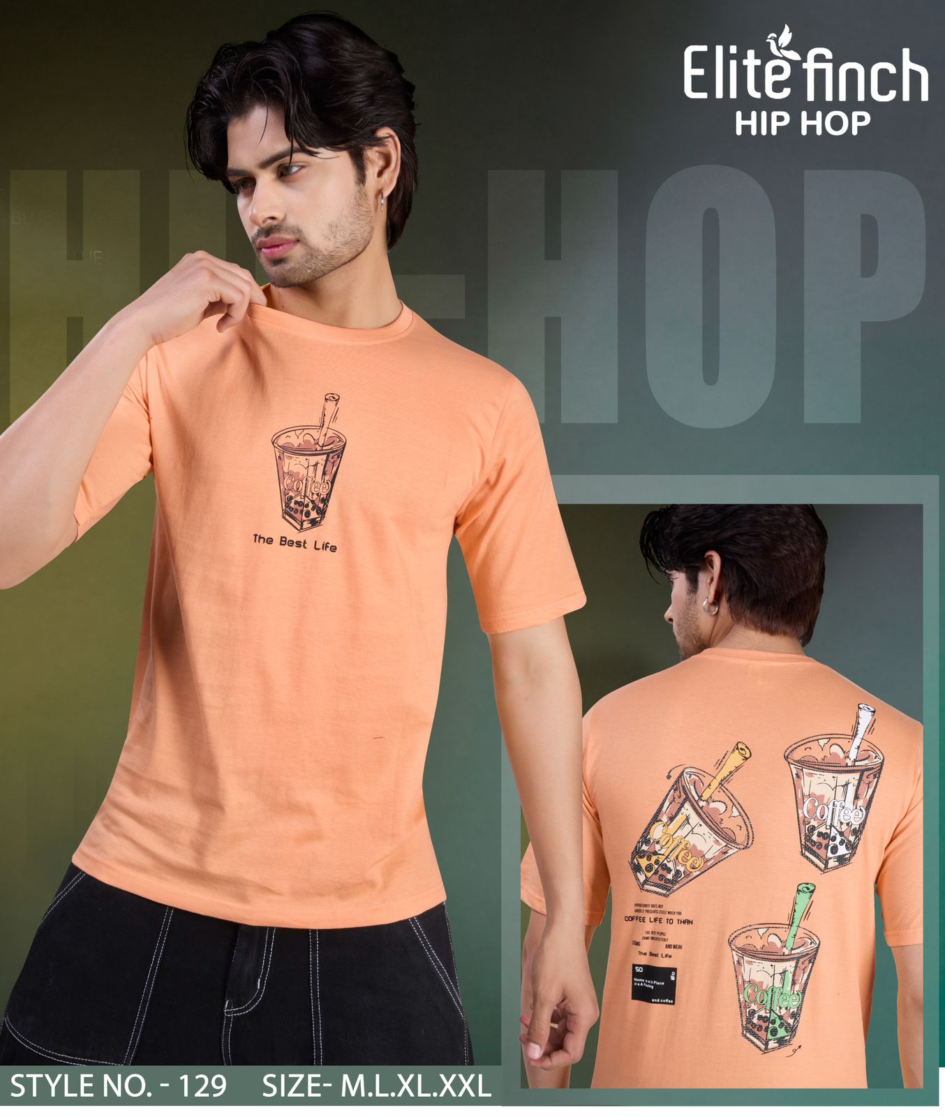 Style No 129 Elite Finch Biowash Mens Tshirts Wholesale Price