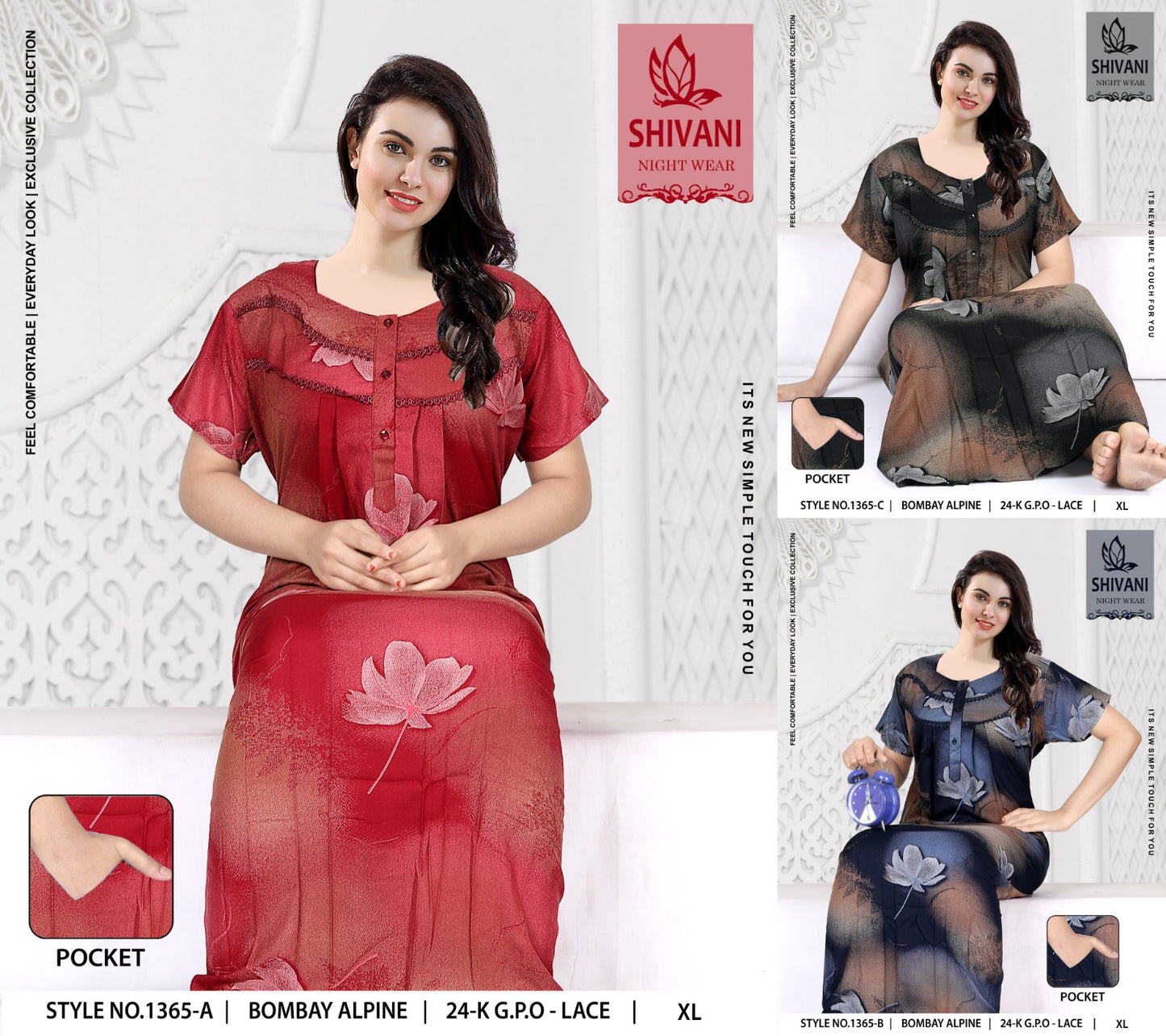 Style No 1364-1375 Shivani Alpine Night Gowns Supplier