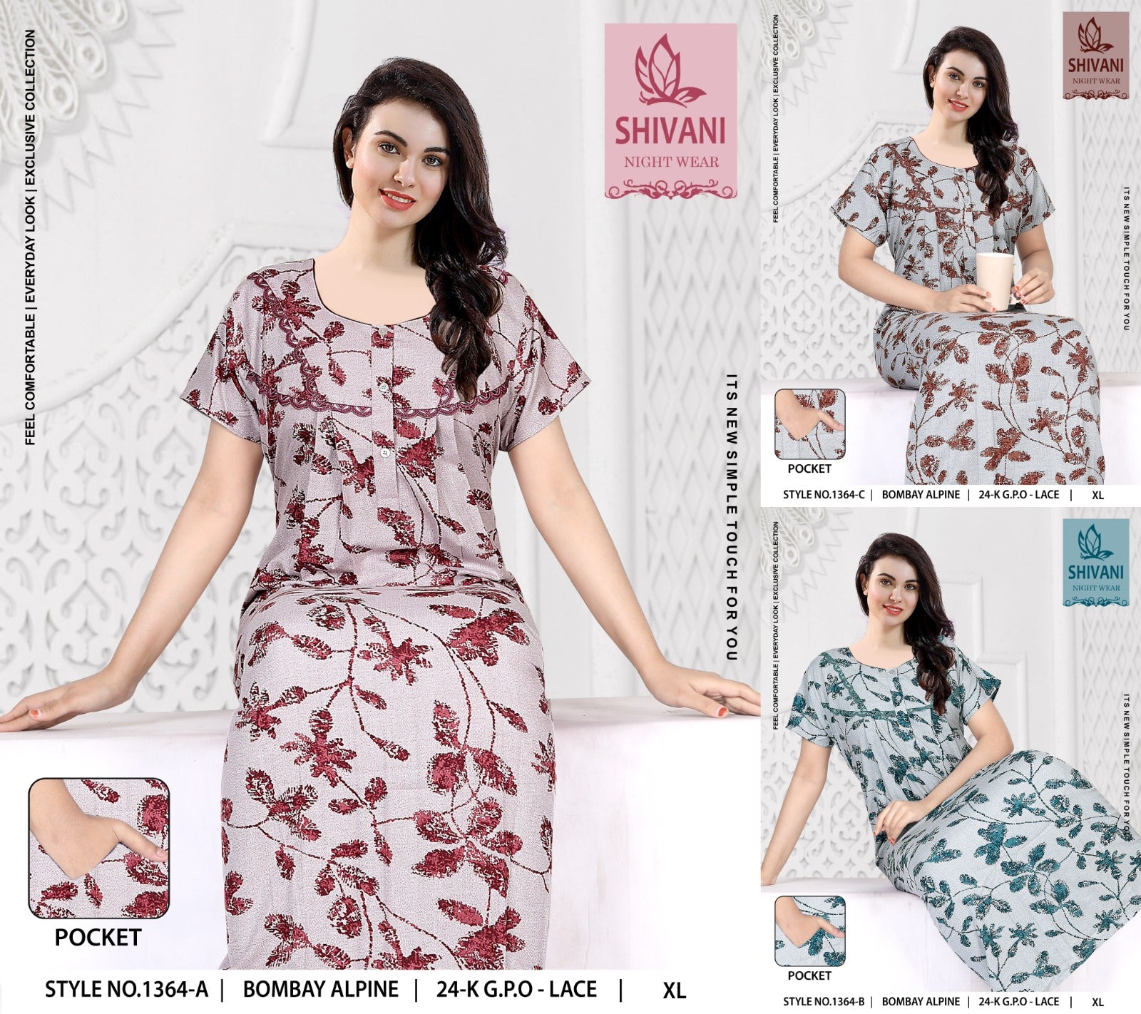 Style No 1364-1375 Shivani Alpine Night Gowns Supplier