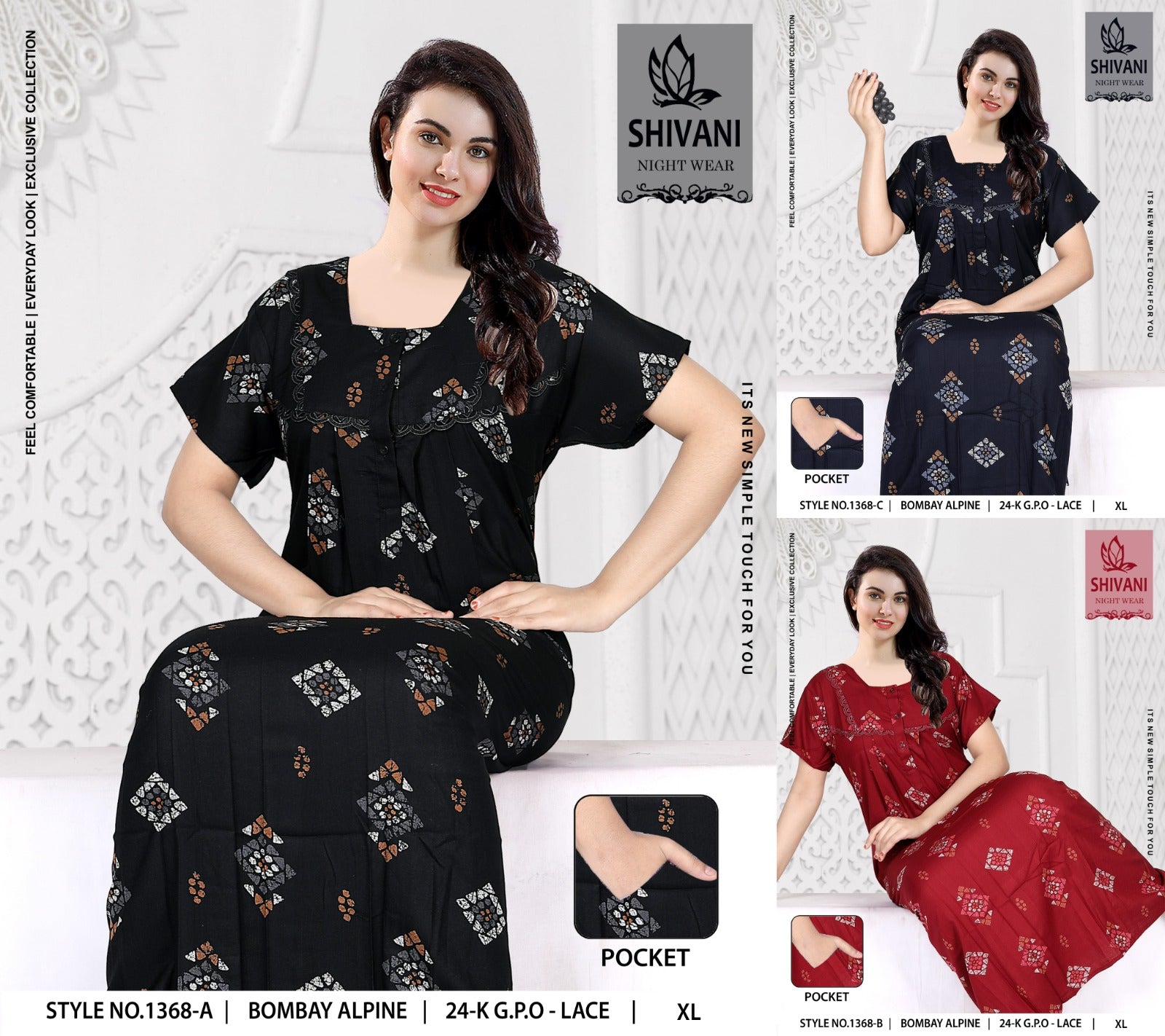 Style No 1364-1375 Shivani Alpine Night Gowns Supplier