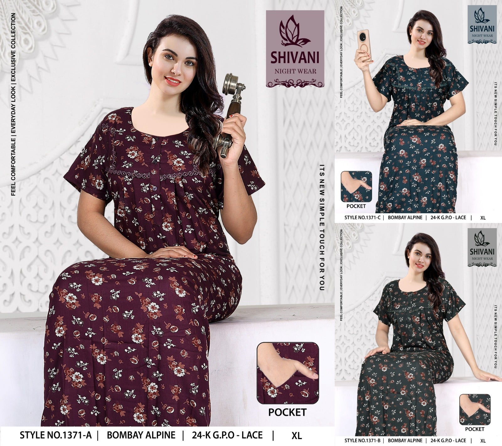 Style No 1364-1375 Shivani Alpine Night Gowns Supplier