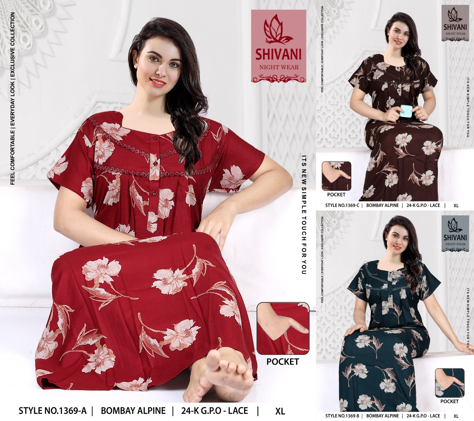 Style No 1364-1375 Shivani Alpine Night Gowns Supplier