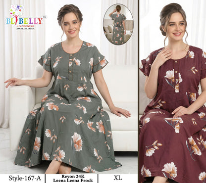 Style No 160-172 Belly Reyon Night Gowns Exporter India