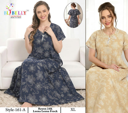 Style No 160-172 Belly Reyon Night Gowns Exporter India