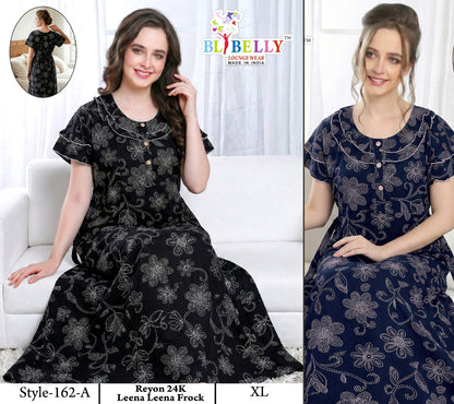 Style No 160-172 Belly Reyon Night Gowns Exporter India