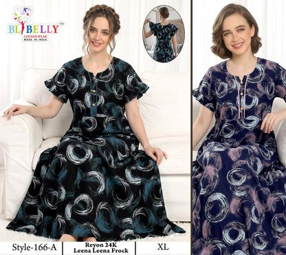 Style No 160-172 Belly Reyon Night Gowns Exporter India