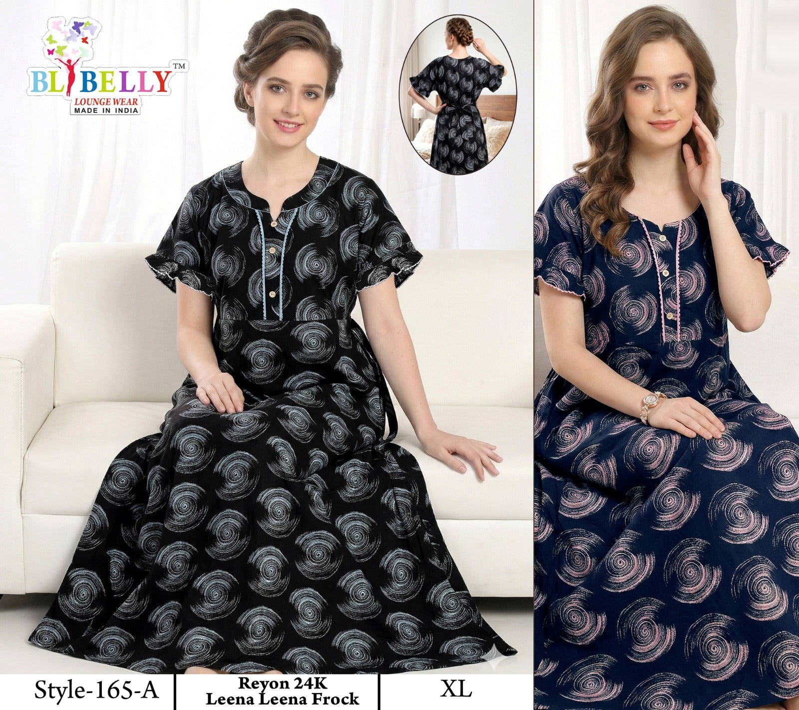 Style No 160-172 Belly Reyon Night Gowns Exporter India