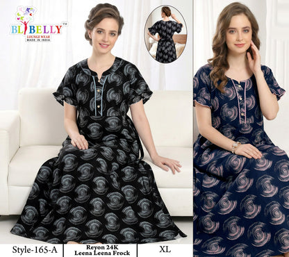 Style No 160-172 Belly Reyon Night Gowns Exporter India