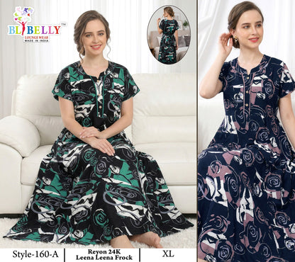 Style No 160-172 Belly Reyon Night Gowns Exporter India