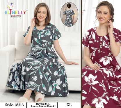 Style No 160-172 Belly Reyon Night Gowns Exporter India