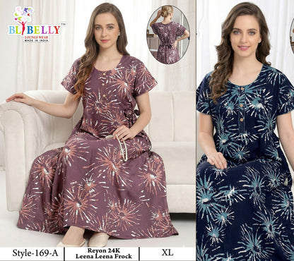 Style No 160-172 Belly Reyon Night Gowns Exporter India