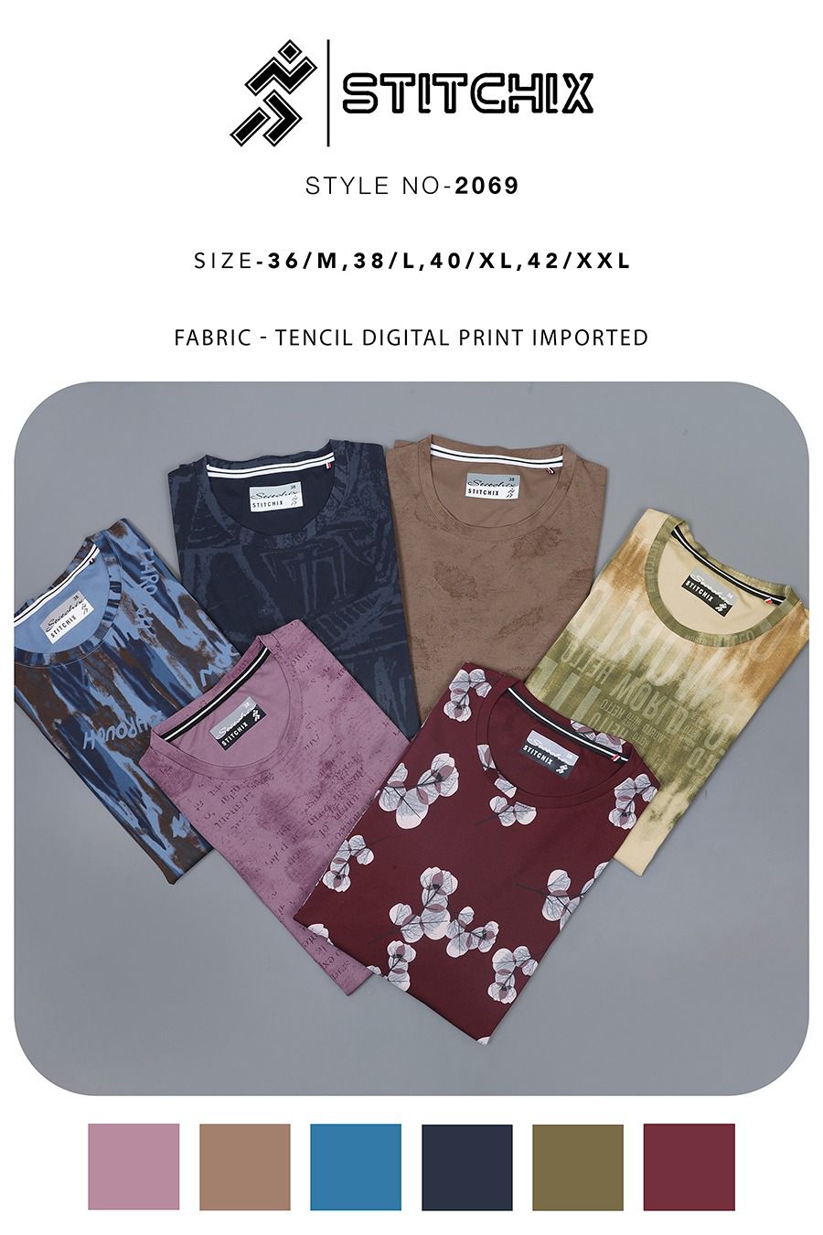 Style No 2069 Stitchix Tencil Mens Tshirts Manufacturer