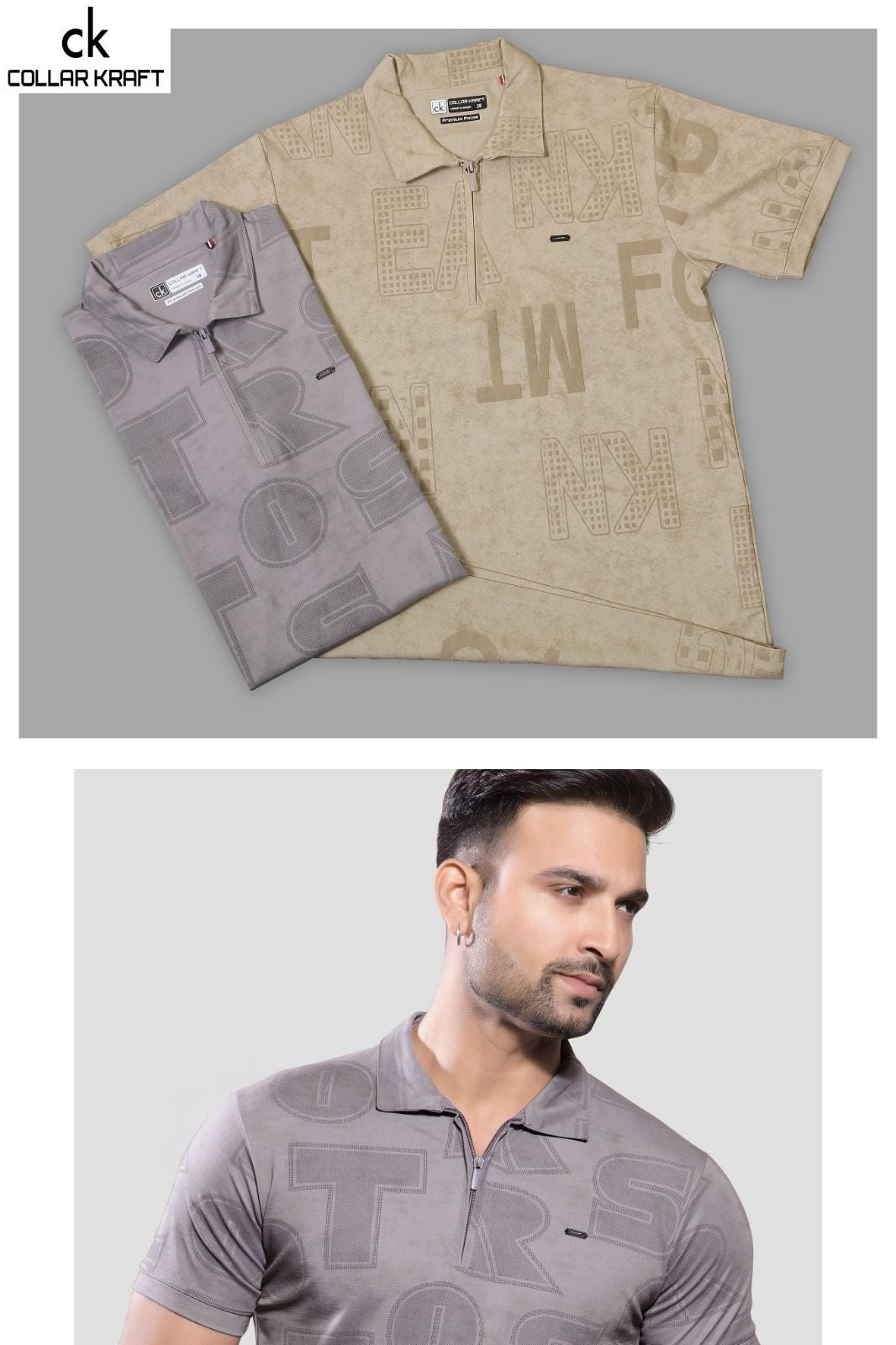 Style No 2070 Collar Kraft Tencil Mens Tshirts Supplier