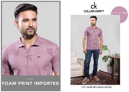 Style No 2070 Collar Kraft Tencil Mens Tshirts Supplier