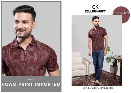 Style No 2070 Collar Kraft Tencil Mens Tshirts Supplier