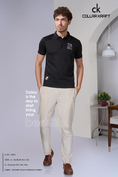 Style No 2093 Collar Kraft Interlock Mens Tshirts Exporter Gujarat