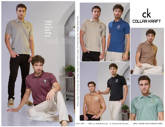 Style No 2093 Collar Kraft Interlock Mens Tshirts Exporter Gujarat