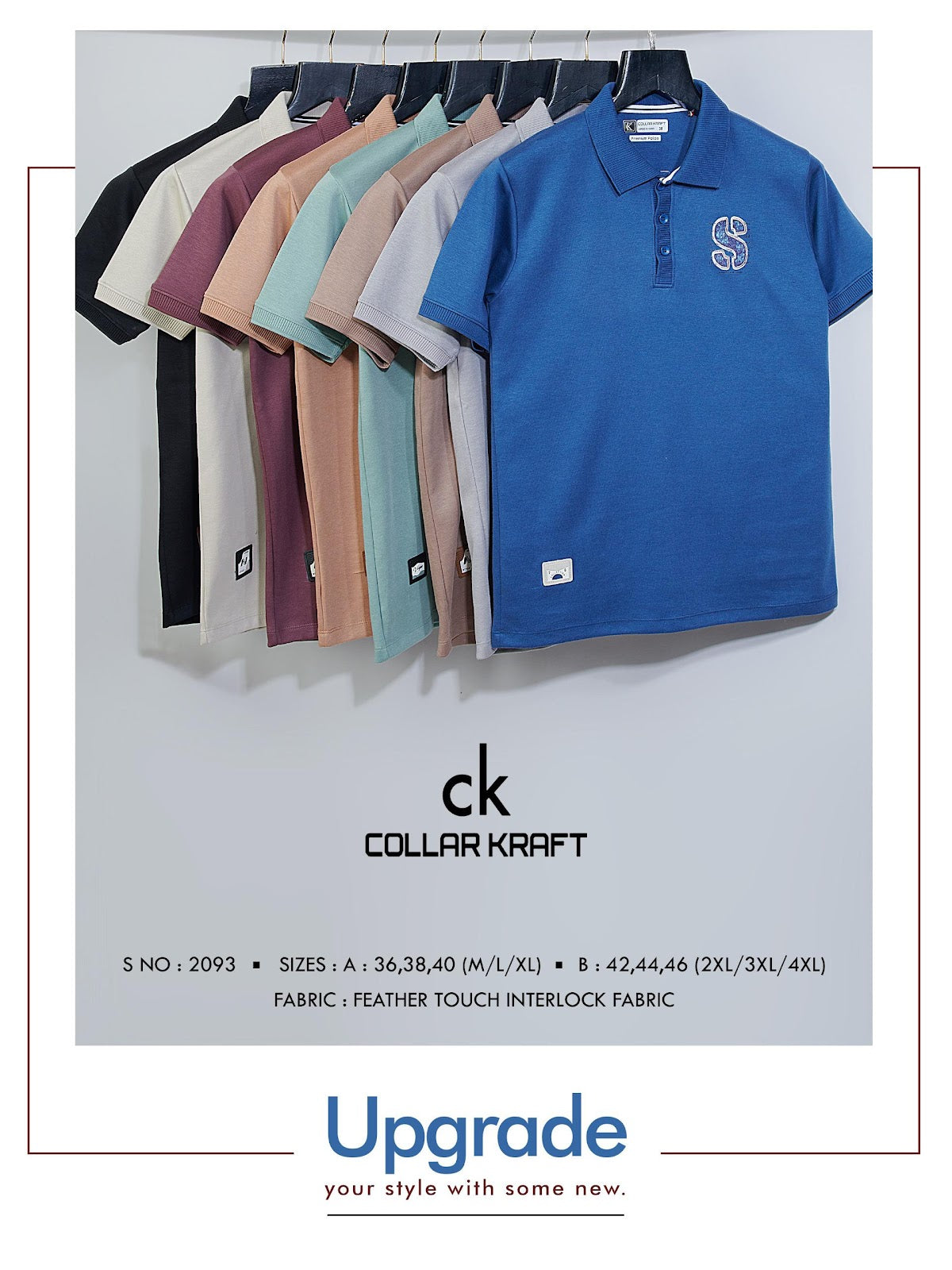 Style No 2093 Collar Kraft Interlock Mens Tshirts Exporter Gujarat