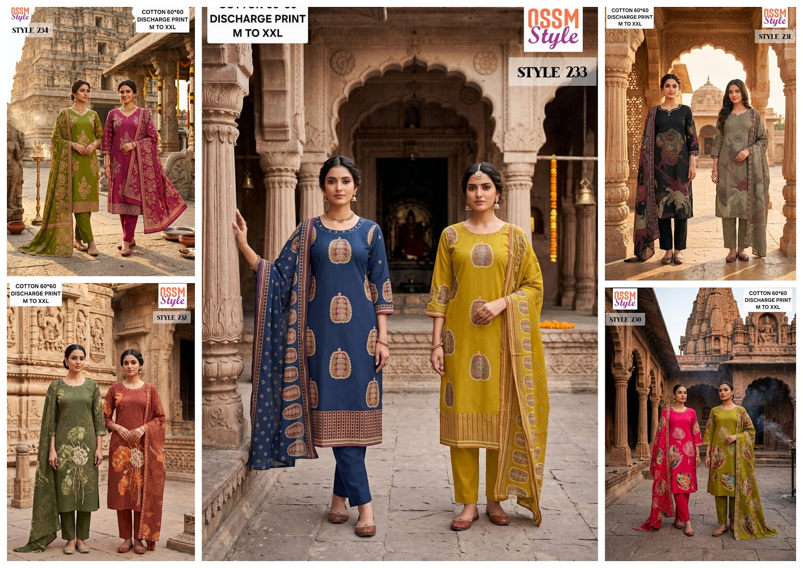 Style No 230 To 234 Ossm Readymade Cotton Pant Suits Wholesaler Gujarat
