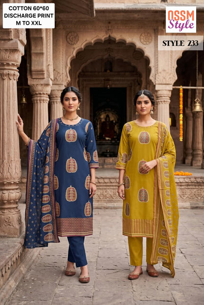 Style No 230 To 234 Ossm Readymade Cotton Pant Suits Wholesaler Gujarat