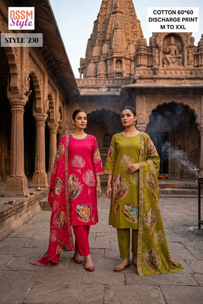 Style No 230 To 234 Ossm Readymade Cotton Pant Suits Wholesaler Gujarat